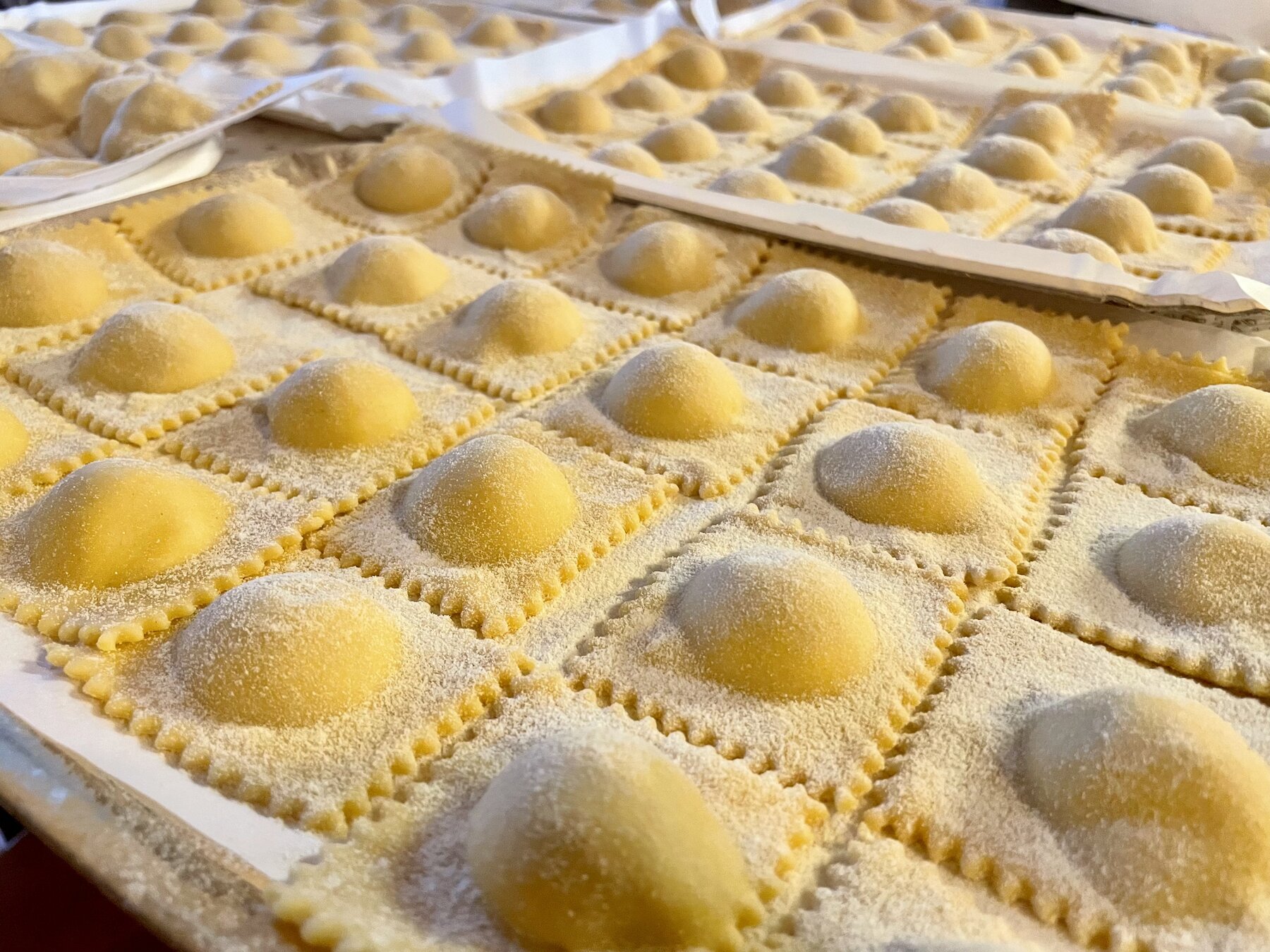 Handmade ravioli tray